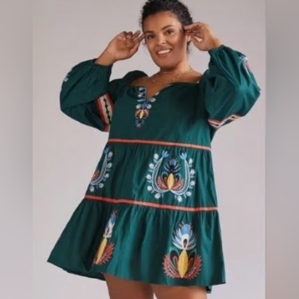 Anthropologie Let Me Be Embroidered Tunic Dress NWT Size 2x